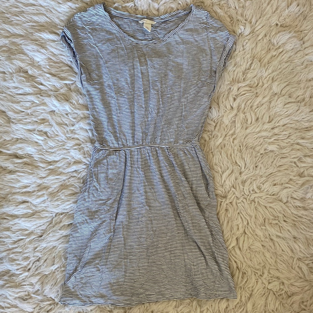 Stripe shirt dress with pockets
